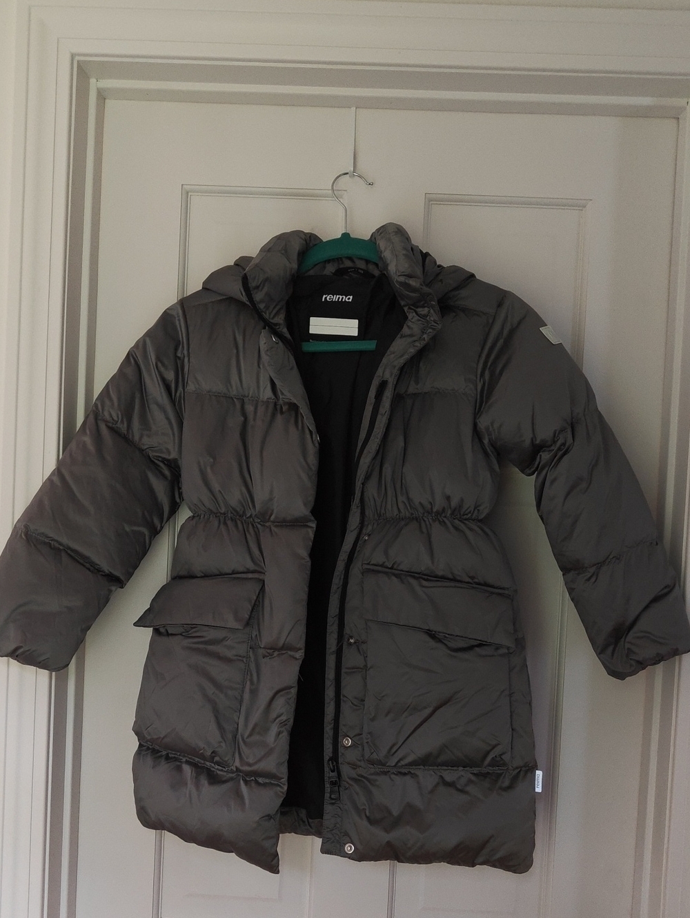 Reima Gray Duck Down Coat with Hood Size 122 Cm